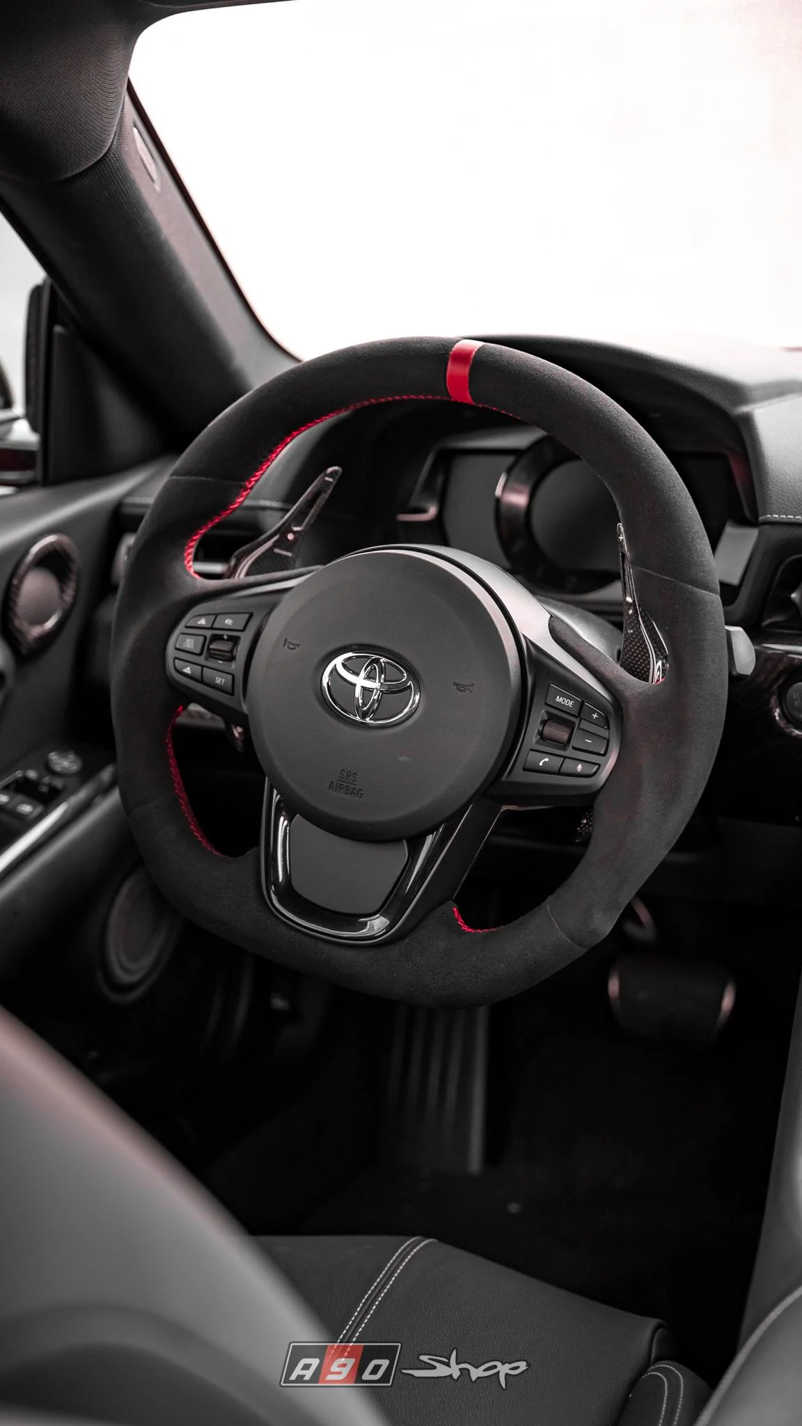 Rexpeed Black Suede Steering Wheel9.webp